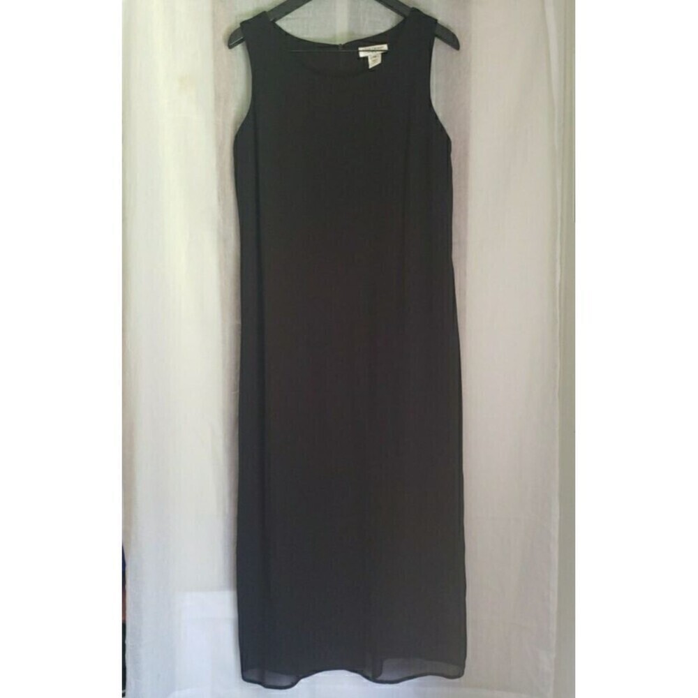 Miss Dorby Black Sleeveless Formal Party Dressy Sheath Long Dress Womens Size 12